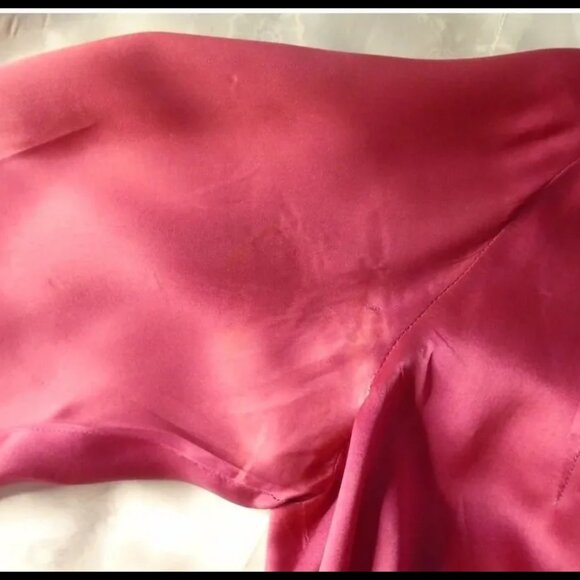 Vintage Silk Charmeuse Long Sleeve Blouse, Tie Bow 30s 1930s - Picture 9 of 14